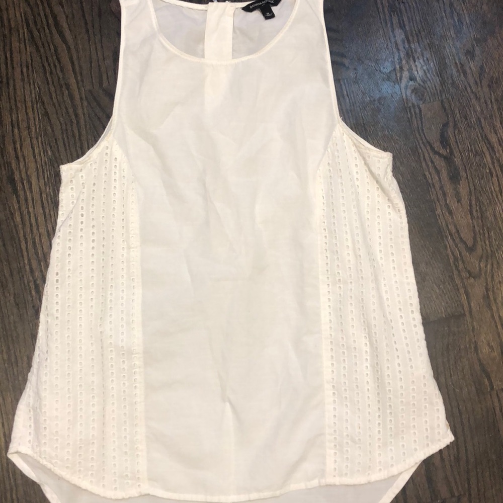 Banana Republic white sleeveless top size M